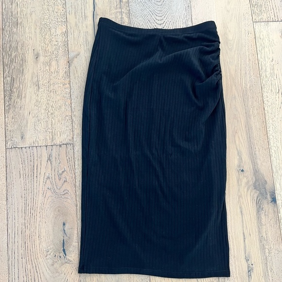 Women Split Bodycon Midi Skirt High Waist BLACK Pencil Size Medium - Picture 7 of 8